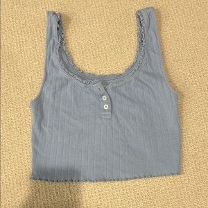 American Eagle Outfitters Light Blue Ribbed Crop Top
